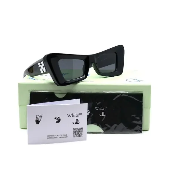 OFF-WHITE 0ER1027 BLACK DARK GREY WOMEN'S AUTHENTIC SUNGLASSES - Picture 3 of 12